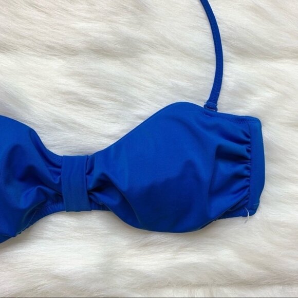 Pink Victoria's Secret Halter Bikini Top Bandeau Swimwear Beach Blue XS - Picture 7 of 13